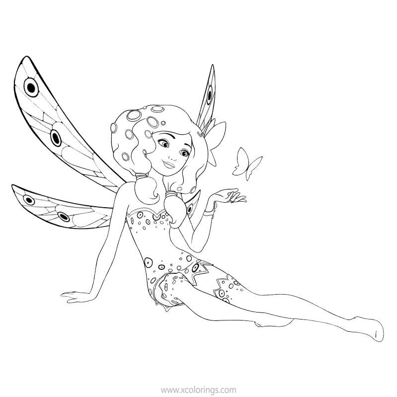 Free Mia And Me Coloring Pages Elf and Butterfly printable
