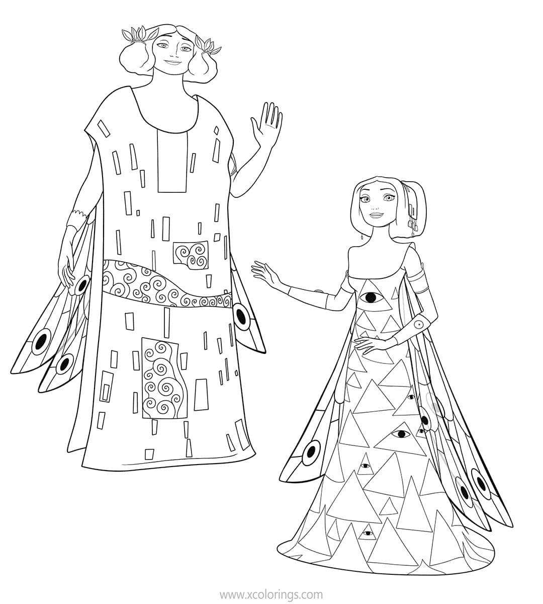 Free Mia And Me Coloring Pages King Ray and Queen Mayla printable
