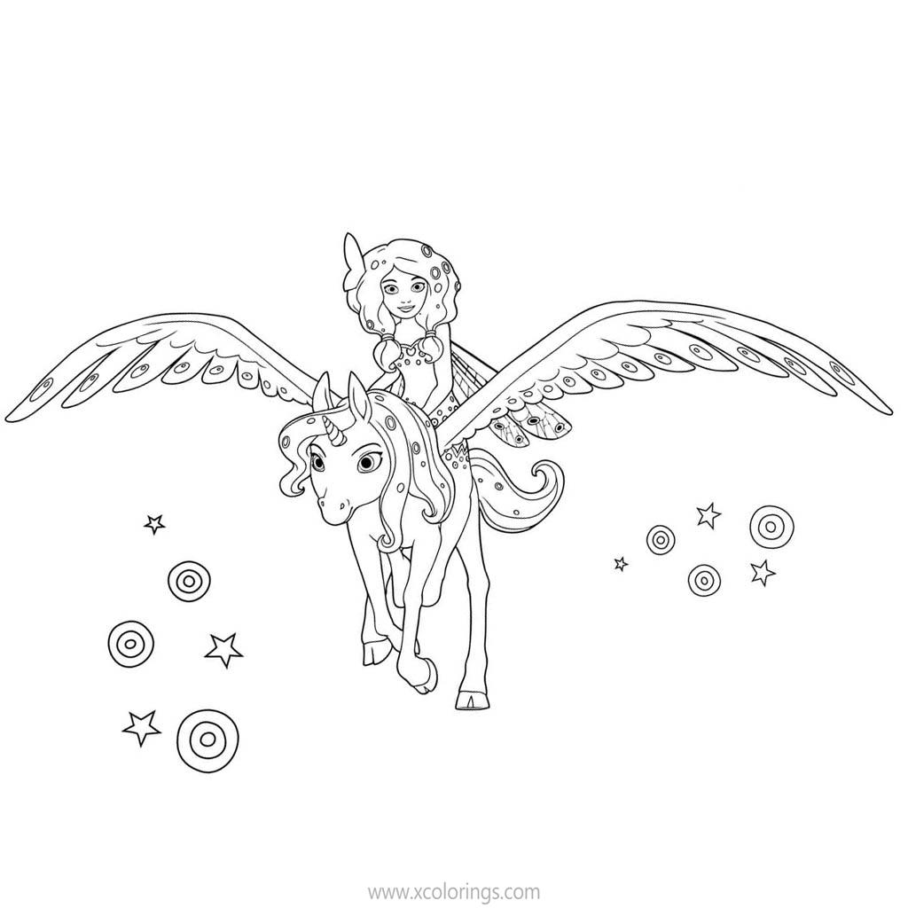 Free Mia And Me Coloring Pages Mia Riding Onchao printable
