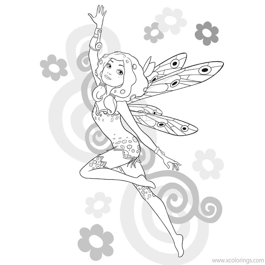 Free Mia And Me Coloring Pages Mia is Flying printable