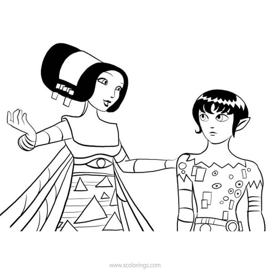Free Mia And Me Coloring Pages Mo and the Queen printable