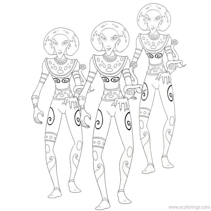 Free Mia And Me Coloring Pages Soldiers of Panthea printable