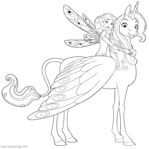 Unicorn Lyria from Mia And Me Coloring Pages - XColorings.com
