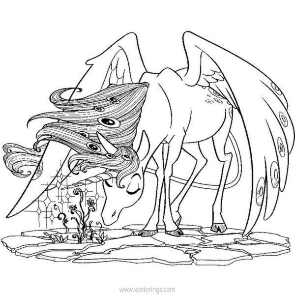 Mia And Me Coloring Pages Unicorn Outline - XColorings.com