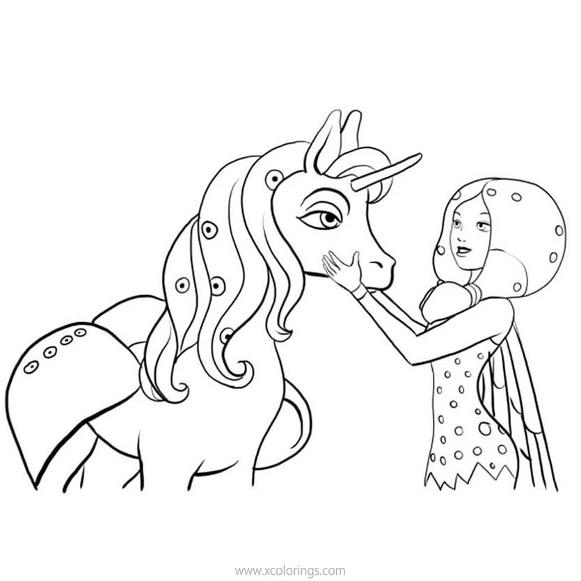 Free Mia And Me Coloring Pages Unicorn Firend printable