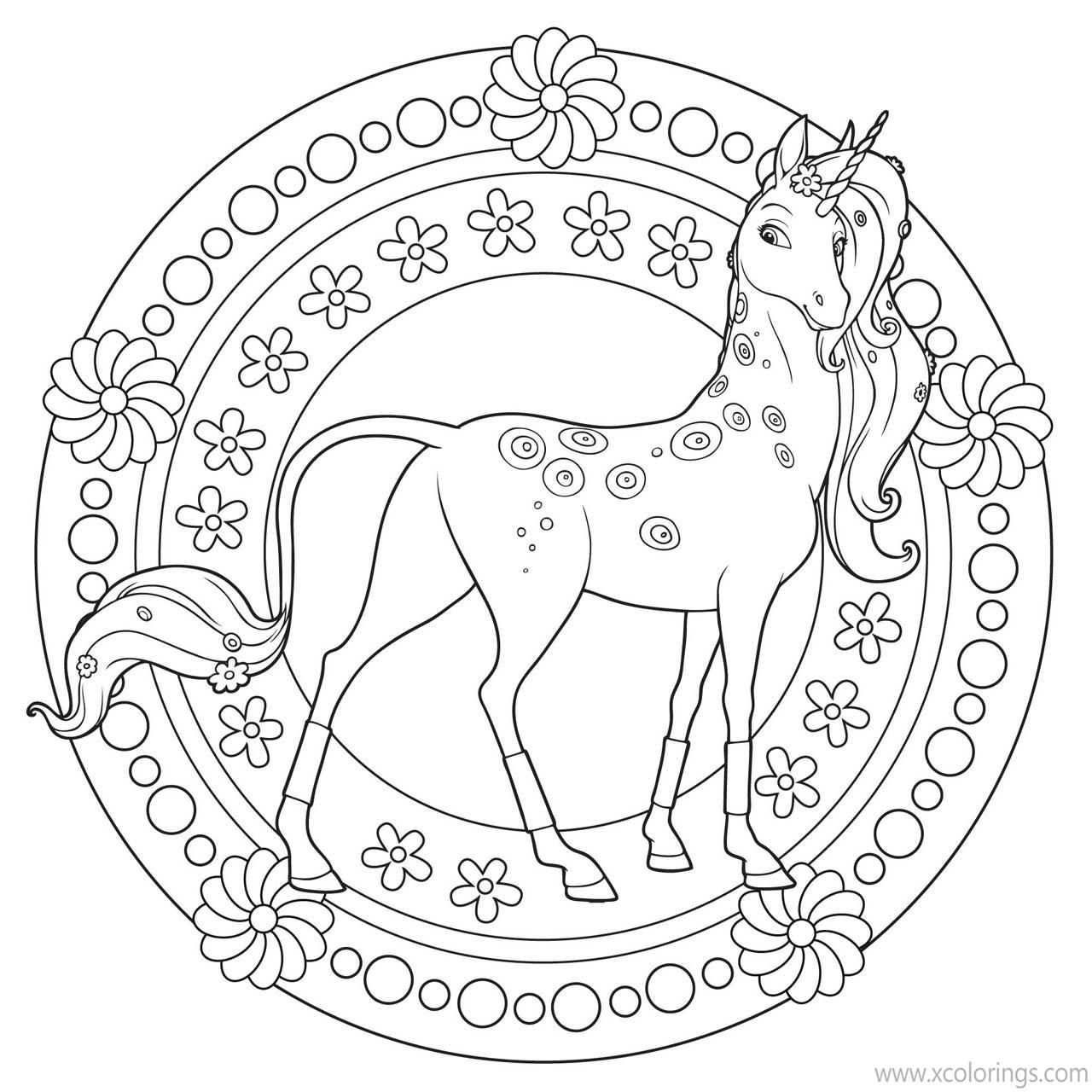 Free Mia And Me Coloring Pages Unicorn Lyria printable