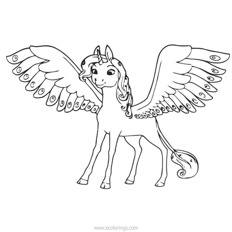 mia and me coloring pages unicorn onchao outline