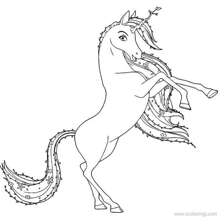 Free Mia And Me Coloring Pages Unicorn Outline printable