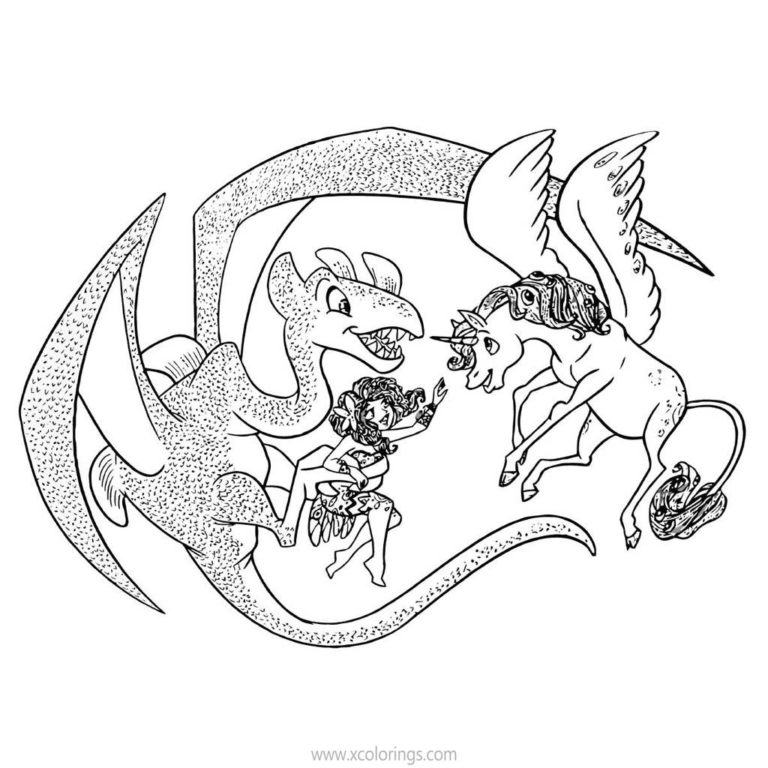 Mia And Me Coloring Pages Unicorn Onchao with Wings