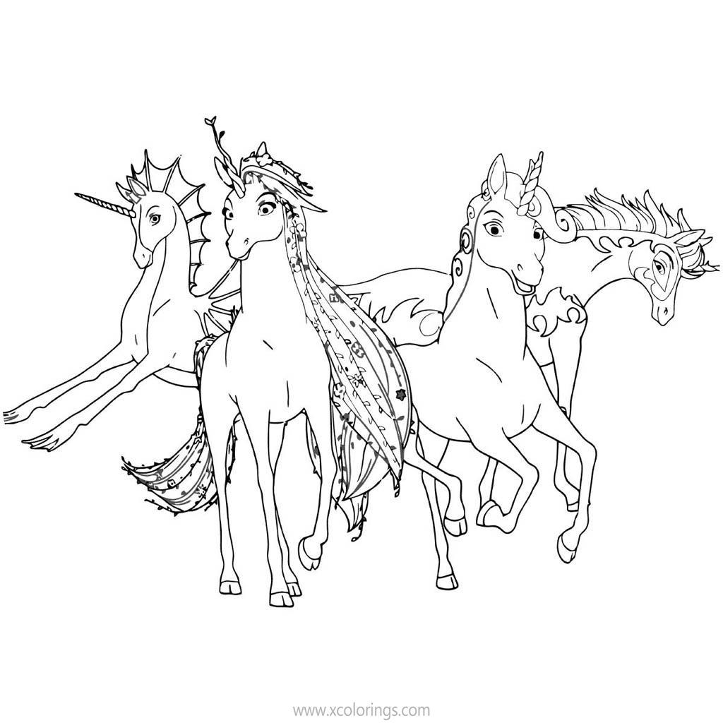 Free Mia And Me Coloring Pages Unicorns printable
