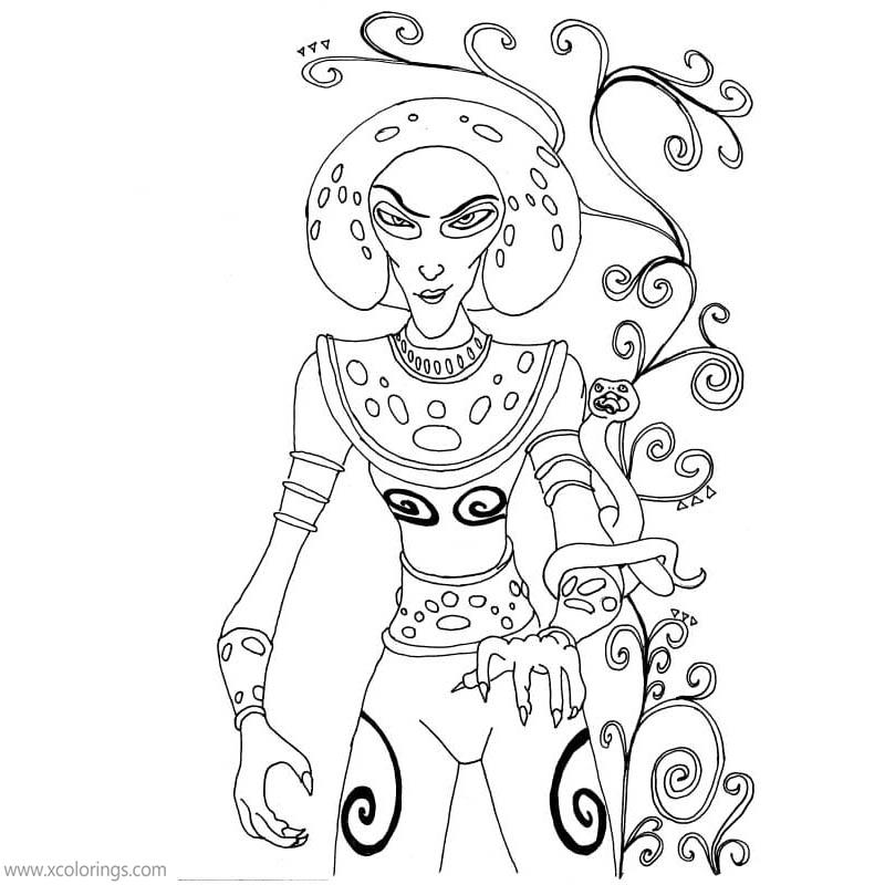 Free Mia And Me Coloring Pages Villain printable