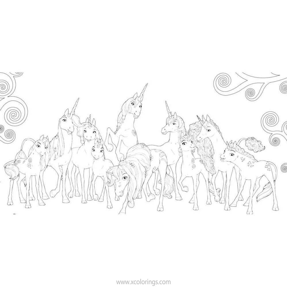 Free Mia And Me Unicorn Characters Coloring Pages printable