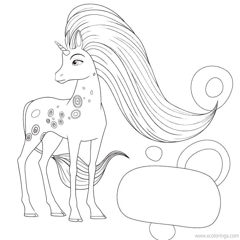 Free Mia And Me Unicorn Lyria Coloring Pages printable