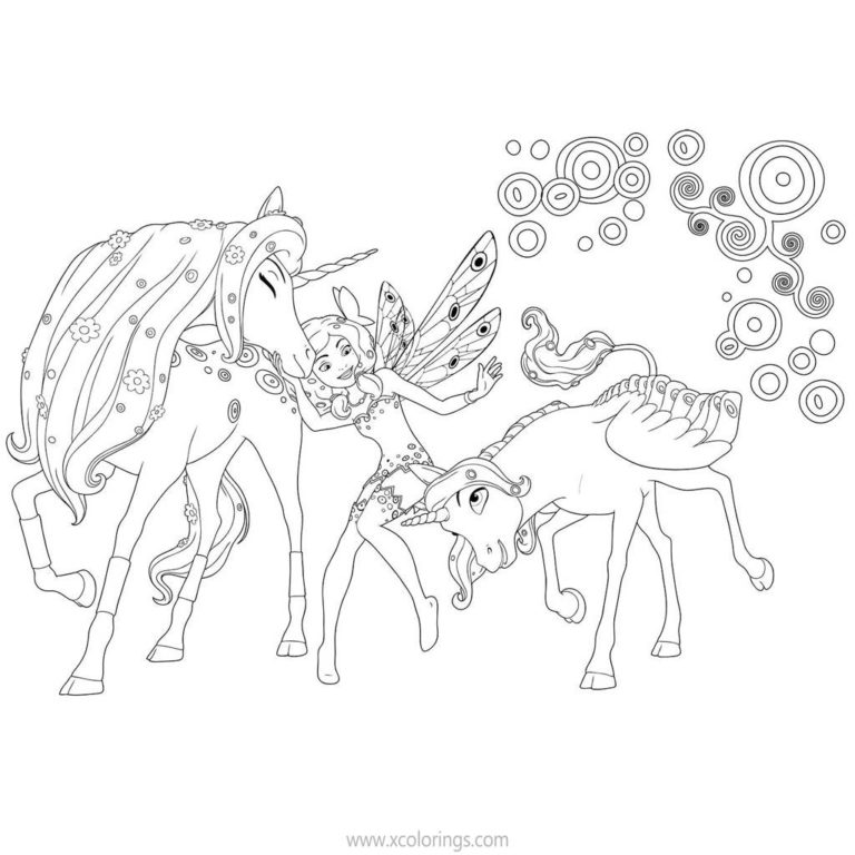 Mia And Me Coloring Pages Unicorn Onchao with Wings