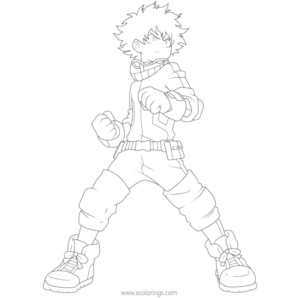 Deku Izuku Midoriya Coloring Pages - XColorings.com