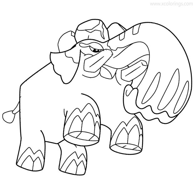 Free Pokemon Copperajah Coloring Pages printable