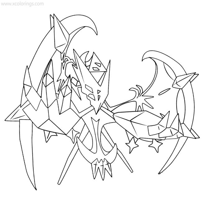 Free Pokemon Necrozma Dawn Wings Coloring Pages printable