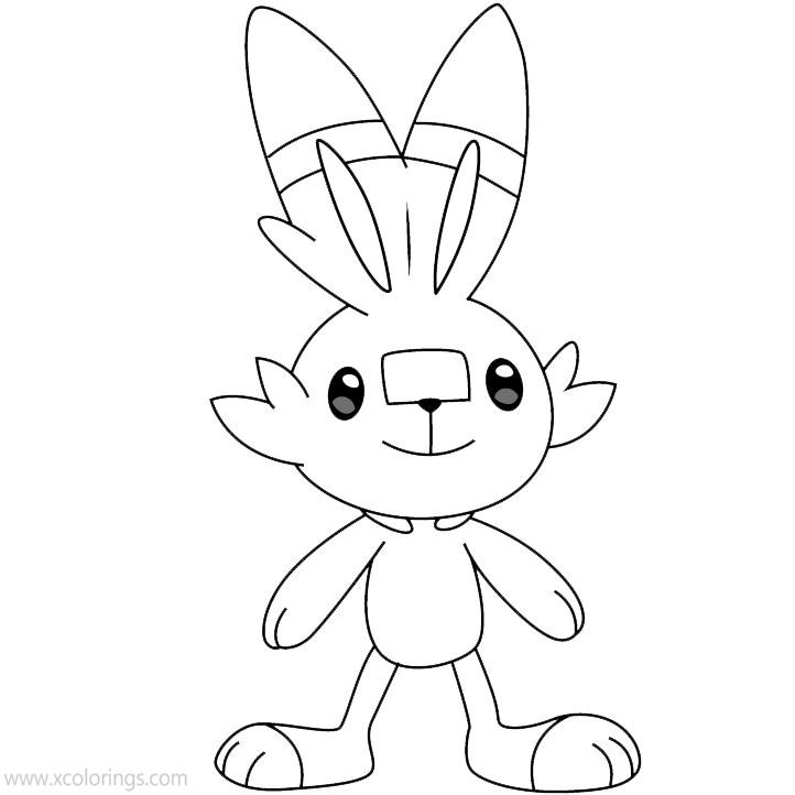Pokemon Scorbunny Coloring Pages. 
