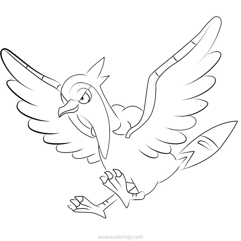 Free Pokemon Tranquill Coloring Pages printable