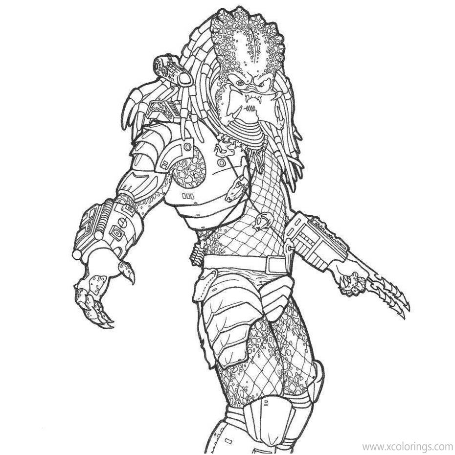 Predator Alien Coloring Pages Linear - XColorings.com