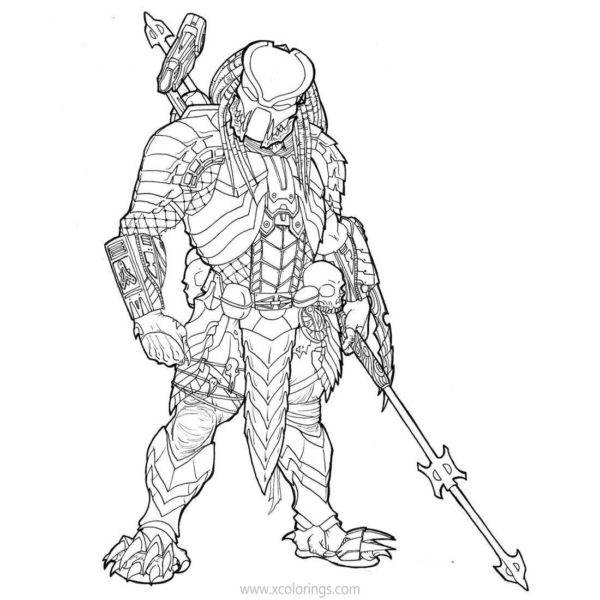 Alien VS Predator Coloring Pages Linear - XColorings.com