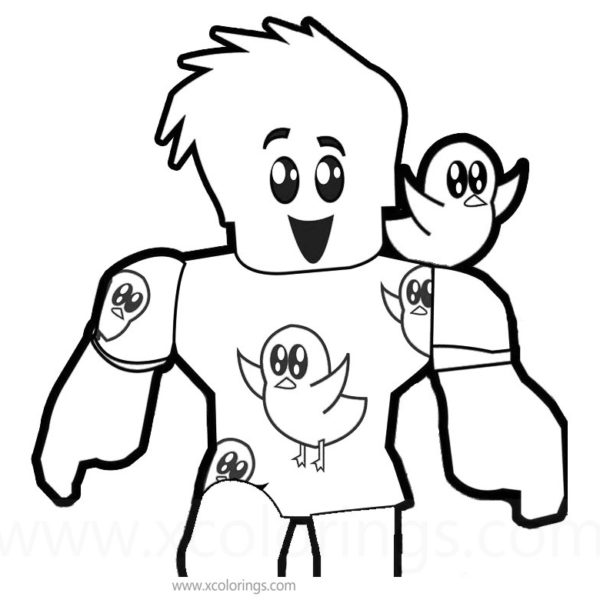 Roblox Meepcity Coloring Pages Character with Flowers - XColorings.com