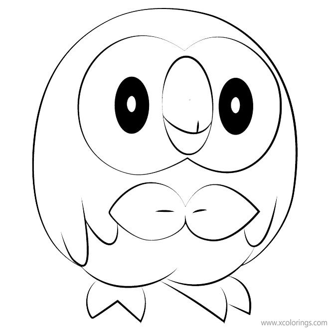 Free Rowlet Pokemon Coloring Pages printable