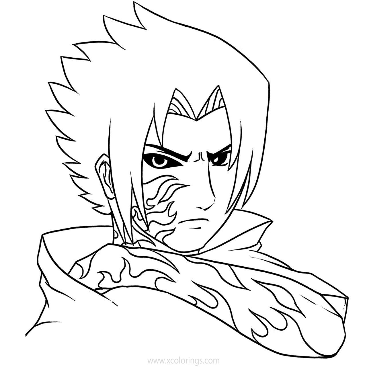 Chibi Sasuke Uchiha Coloring Pages With Sword XColorings