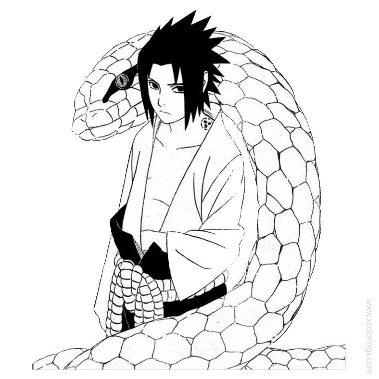 Free Sasuke and Snake Coloring Pages printable