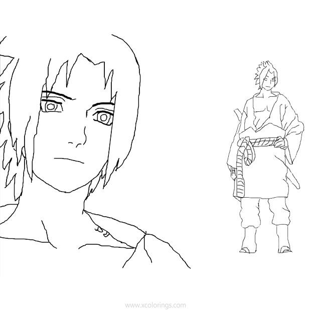 Free Sasuke from Ninja Family Coloring Pages printable