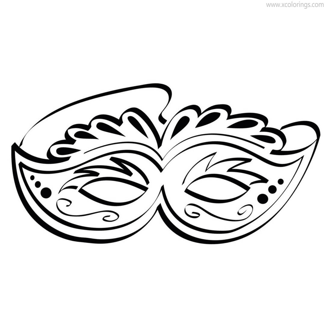 Free Simple Mardi Gras Mask Coloring Pages printable