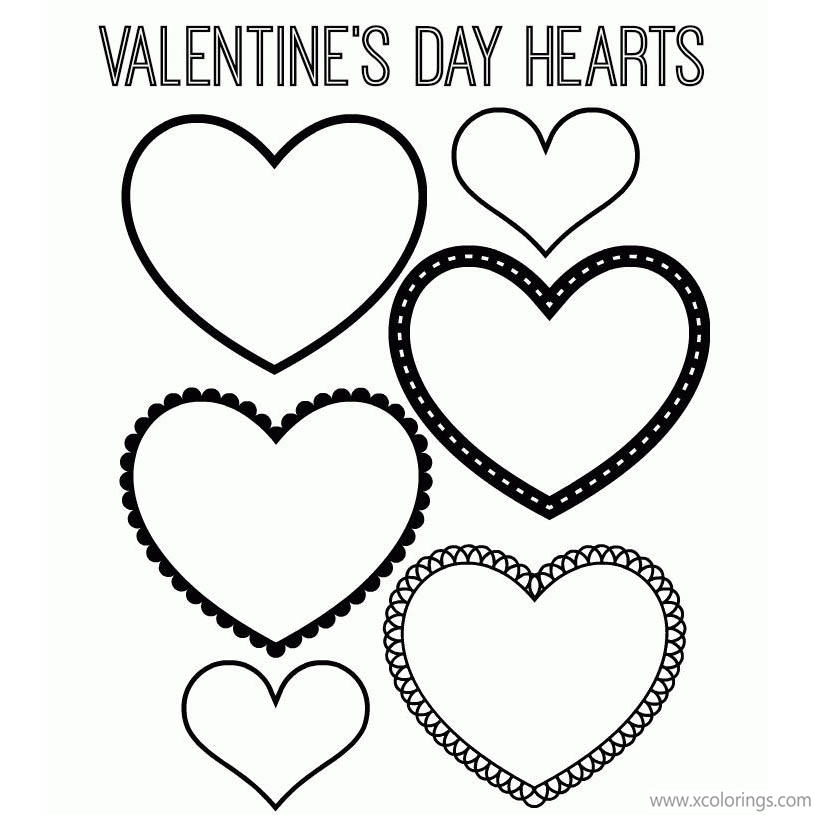 Free Simple Valentines Day Heart Coloring Pages printable