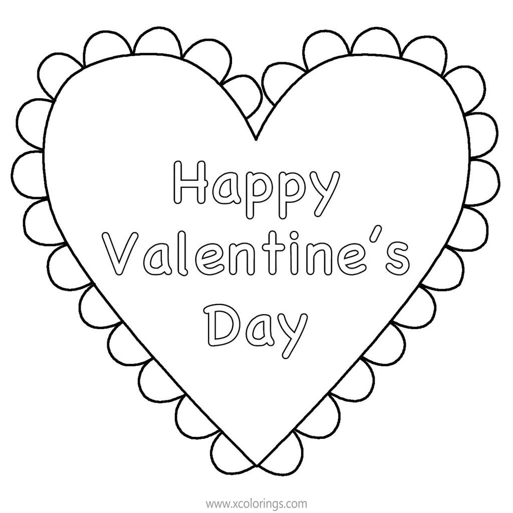 Free Simple Valentines Heart Coloring Pages printable