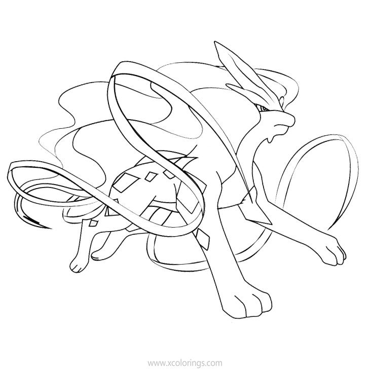 Free Suicune Pokemon Coloring Pages printable
