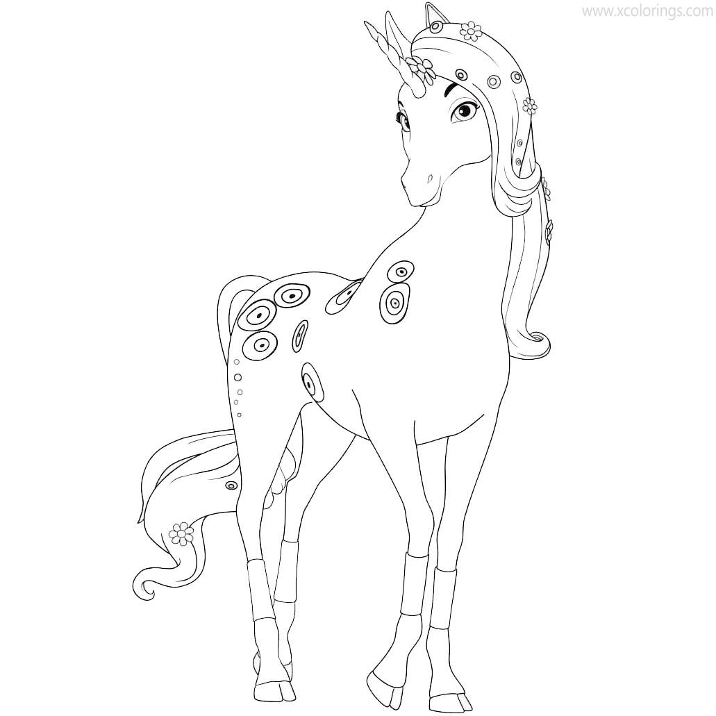 Free Unicorn Lyria from Mia And Me Coloring Pages printable