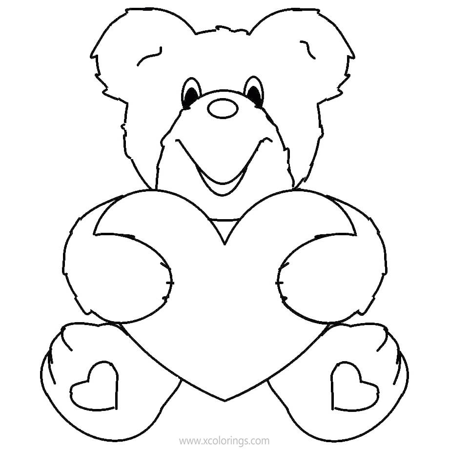 Free Valentines Bear Coloring Pages Printable printable