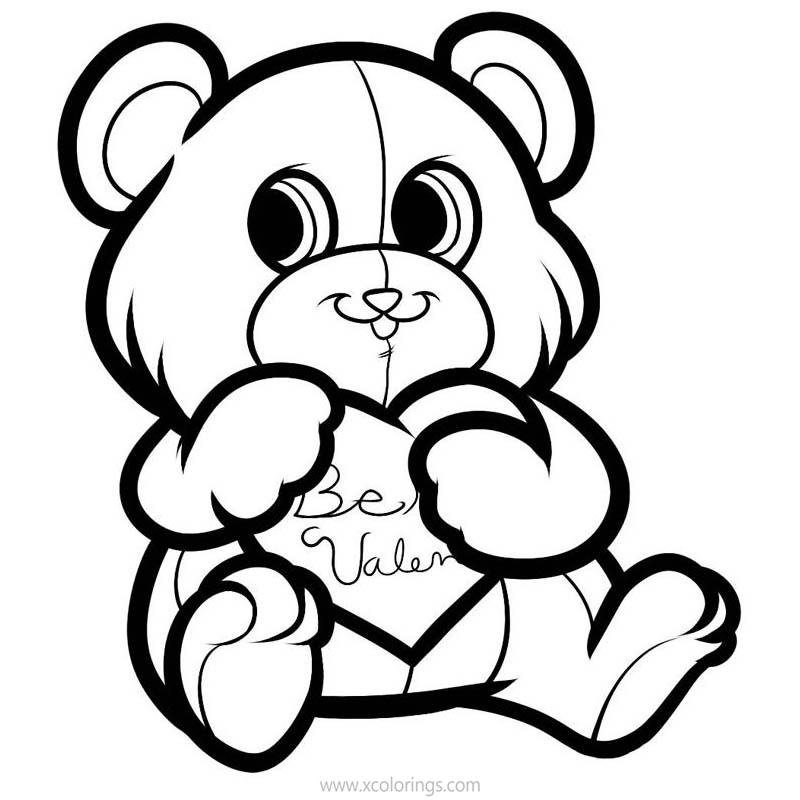 Free Valentines Bear Coloring Pages printable