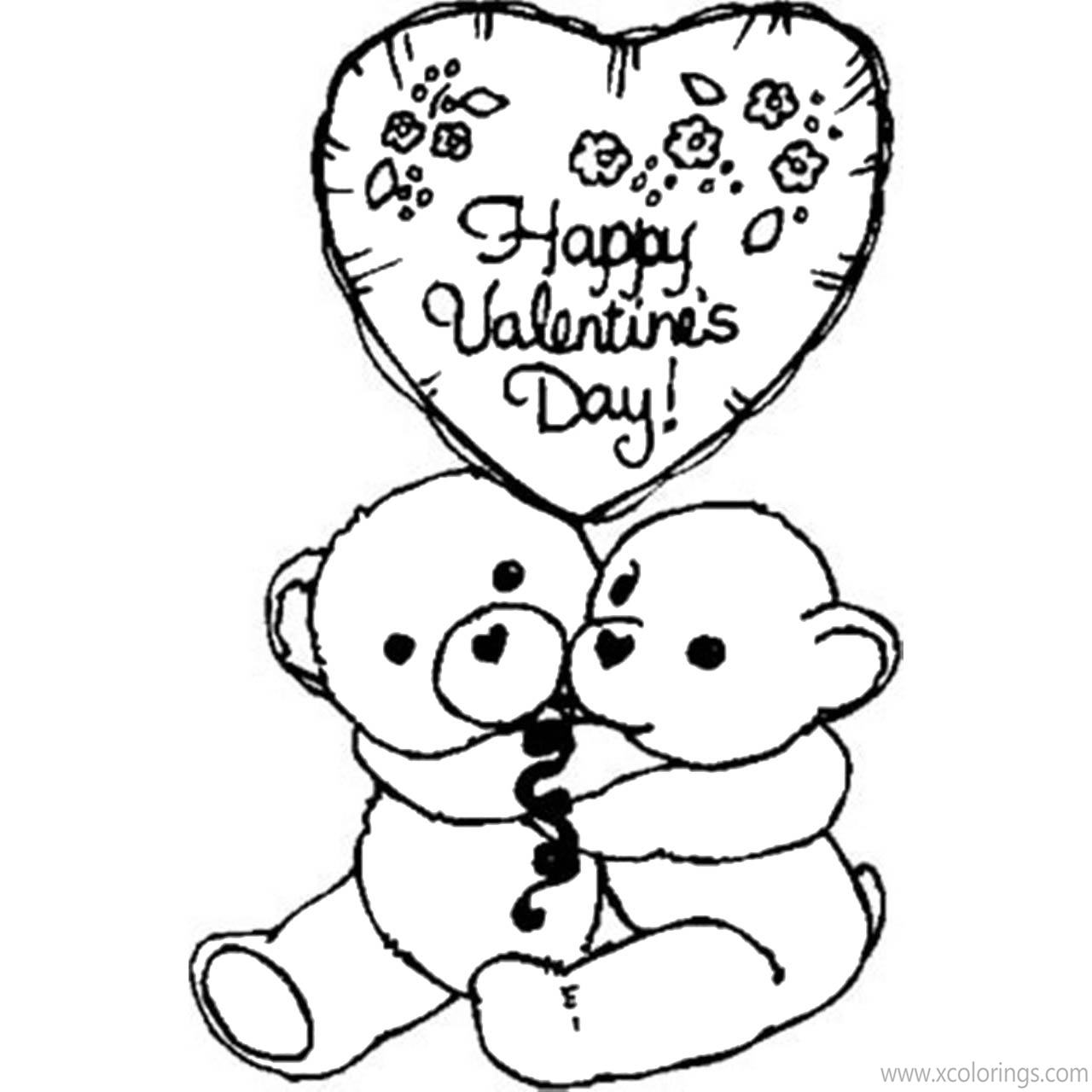 Free Valentines Bears Coloring Pages printable