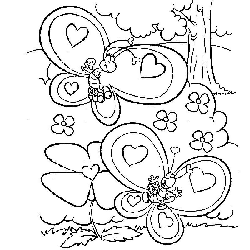 Free Valentines Butterflies Coloring Pages printable