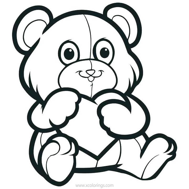 Free Valentines Day Baby Bear Coloring Pages printable