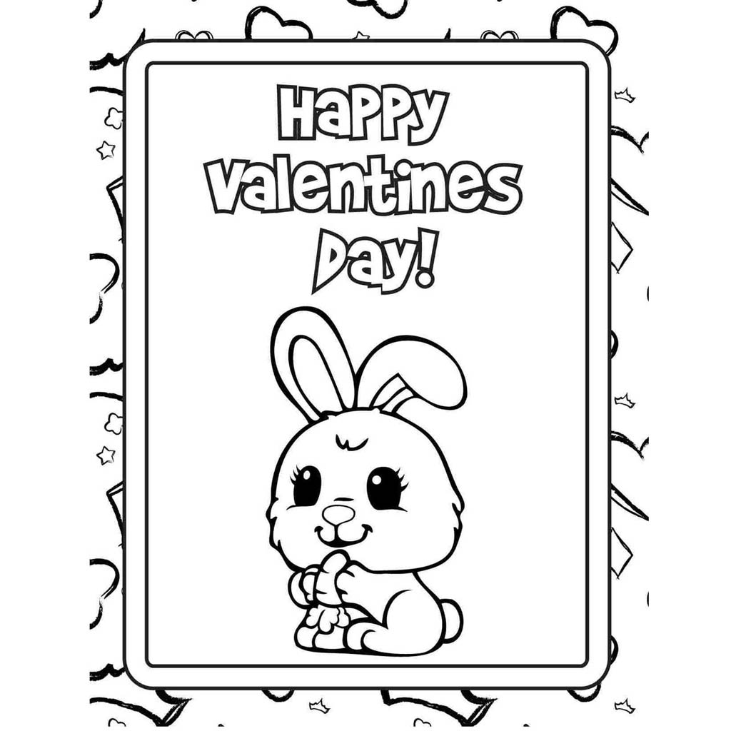 Free Valentines Day Bunny Coloring Pages printable