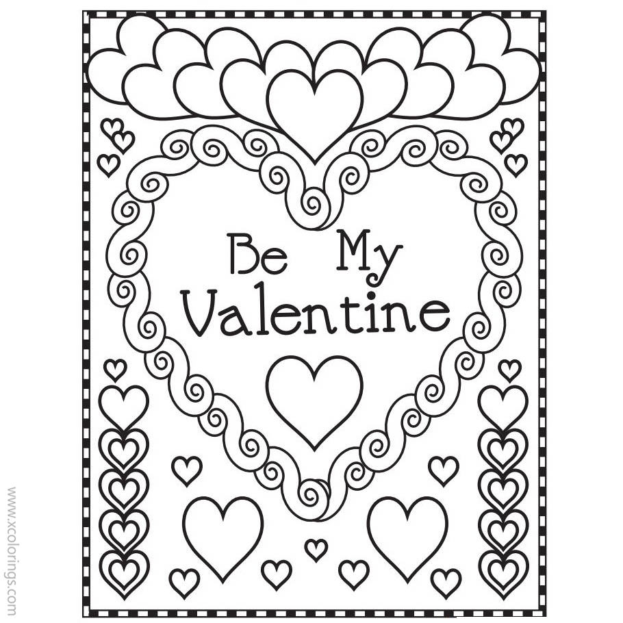 Free Valentines Day Card Cover Coloring Pages printable