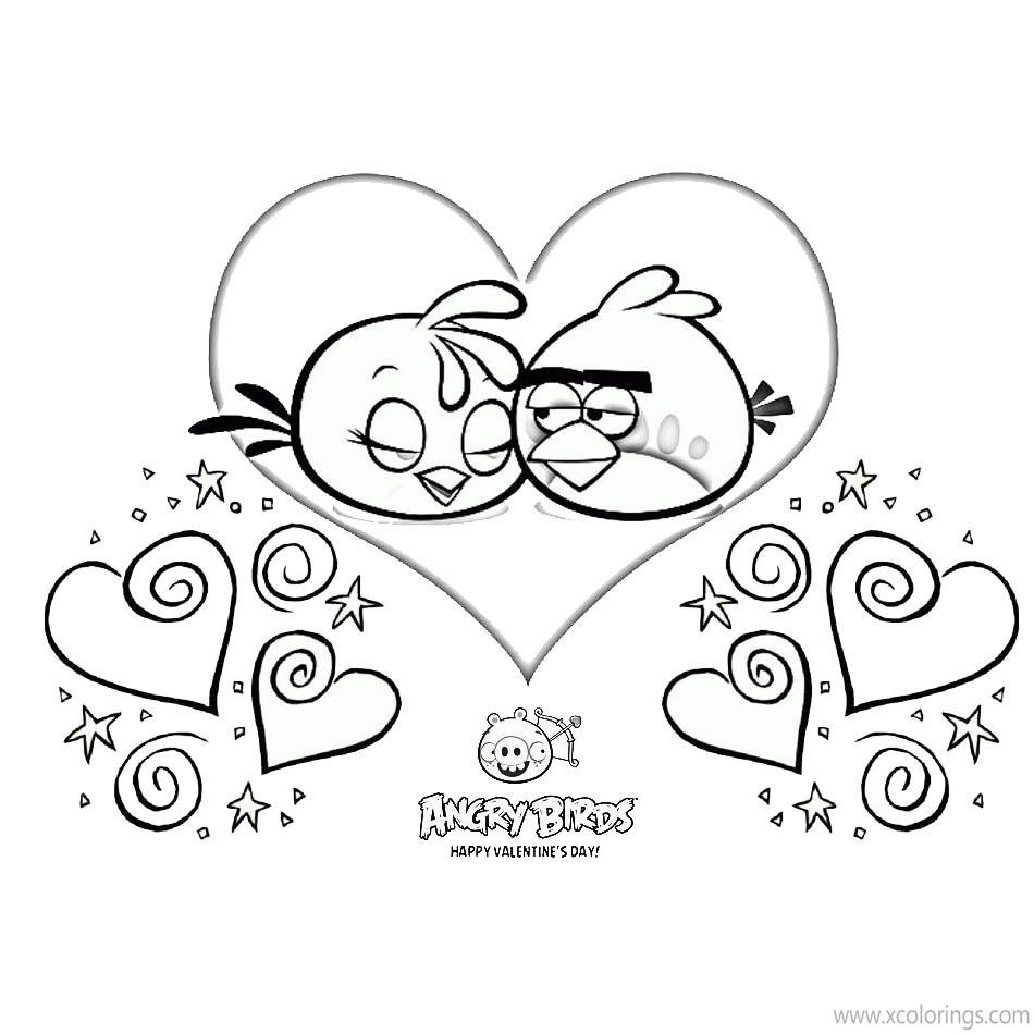 Free Valentines Day Coloring Pages Angry Birds printable