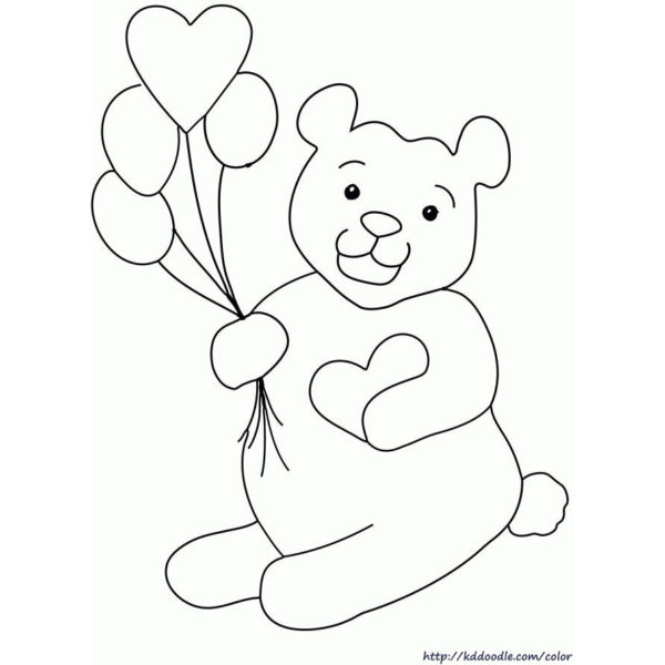 Valentines Day Coloring Pages I Love You Beary Much - XColorings.com
