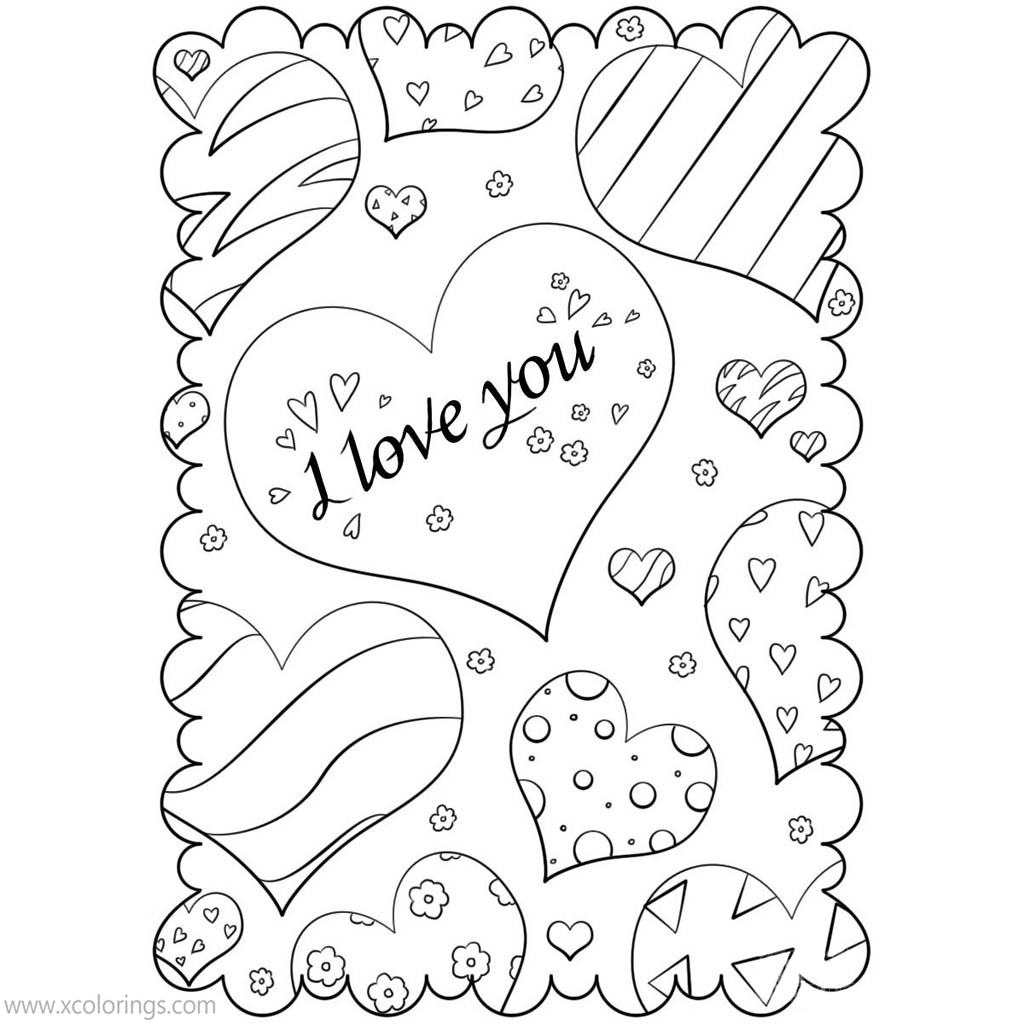 Free Valentines Day Coloring Pages Design with Heart printable