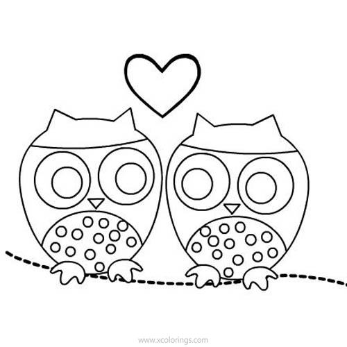 Free Valentines Day Coloring Pages Owls printable