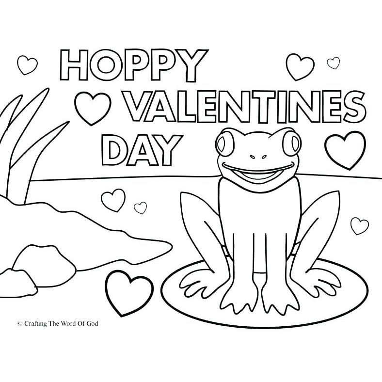 Free Valentines Day Frog Coloring Pages printable