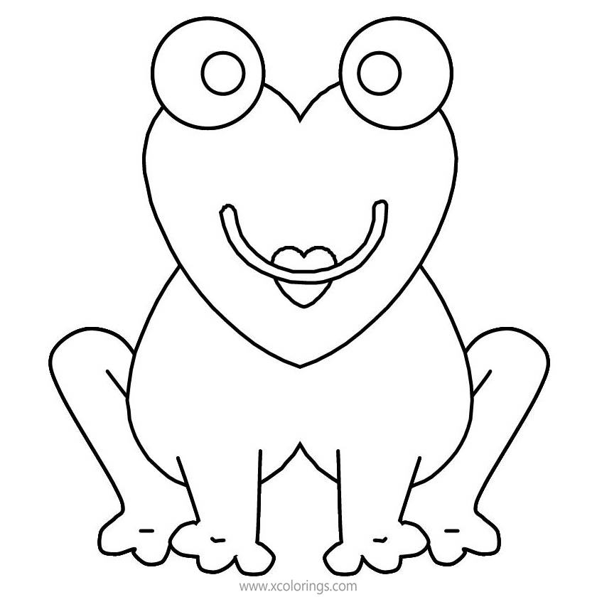 Free Valentines Day Heart Frog Coloring Pages printable