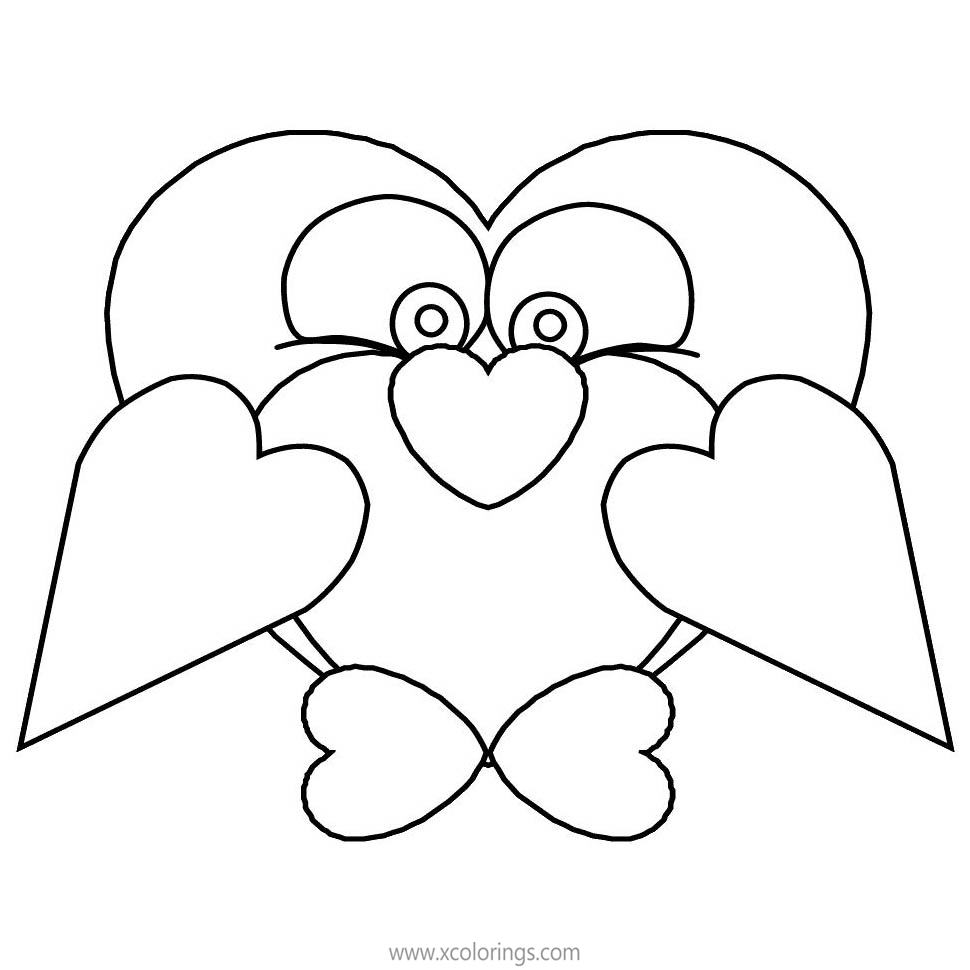 Free Valentines Day Heart Owl Coloring Pages printable