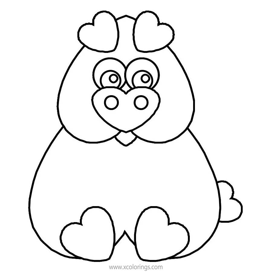 Free Valentines Day Heart Pig Coloring Pages printable